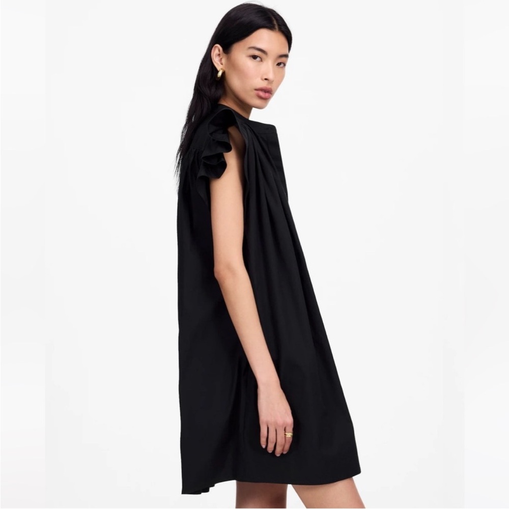 Madewell Dress S Flutter Sleeve Black - Picture 3 of 10